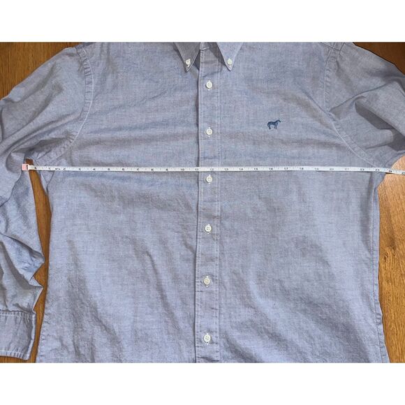 Vintage Wrangler Cowboy Cut X Long Tail Chambray Button Down USA Size Men Large - Picture 9 of 11